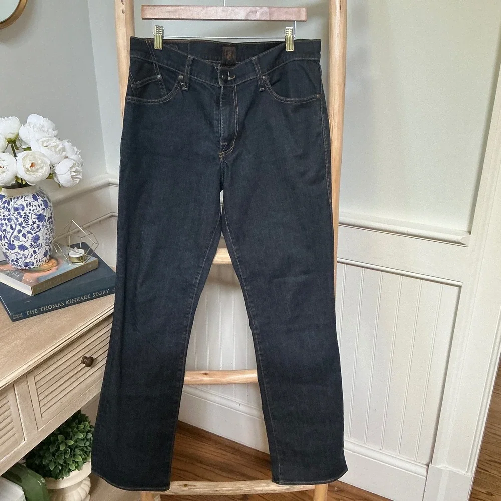 Rock & Republic Mens Dark Wash Straight Leg Jeans Indigo 34x32 RLWH27334